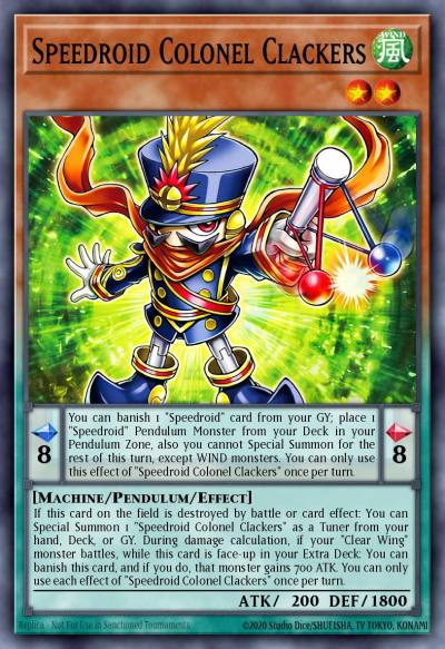 Speedroid Colonel Clackers Common SUDA-EN006 Supreme Darkness Yugioh card