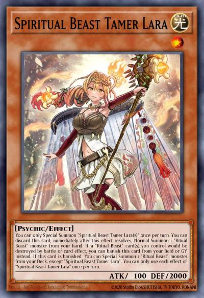 Spiritual Beast Tamer Lara Quarter Century Secret Rare BLTR-EN017 Battles of Legend Terminal Revenge Yugioh card