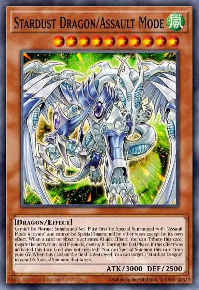 Stardust Dragon/Assault Mode Secret Rare DPCT-EN003 Duelist Pack Collection Tin 2009 Yugioh card