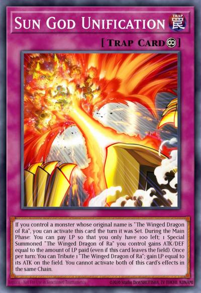 Sun God Unification Super Rare LED7-EN007 Legendary Duelists Rage of Ra Yugioh card