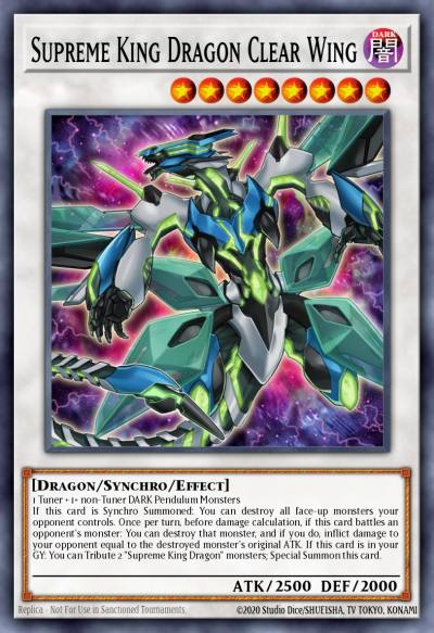 Supreme King Dragon Clear Wing Rare COTD-EN039 Code of the Duelist Yugioh card