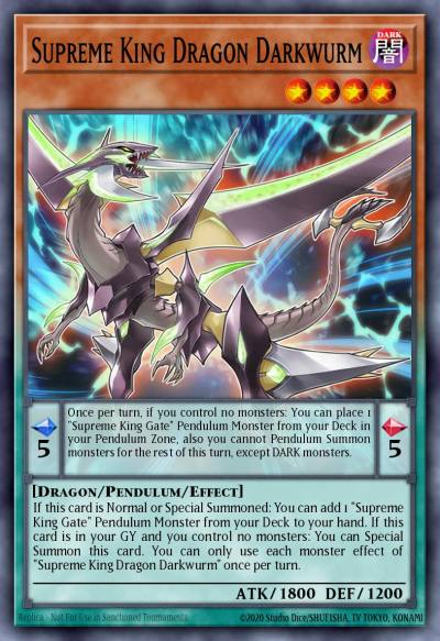 Supreme King Dragon Darkwurm Secret Rare BLRR-EN063 Battles of Legend Relentless Revenge Yugioh card