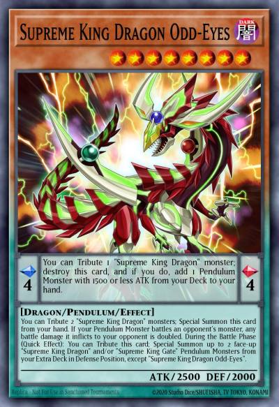 Supreme King Dragon Odd-Eyes Rare COTD-EN015 Code of the Duelist Yugioh card