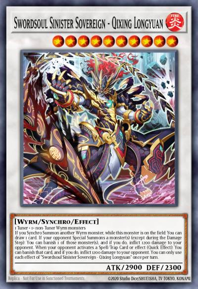 Swordsoul Sinister Sovereign - Qixing Longyuan Secret Rare BACH-EN041 Battle of Chaos Yugioh card