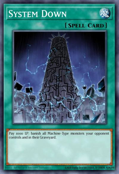 System Down Rare CRV-EN041 Cybernetic Revolution Yugioh card