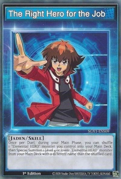 The Right Hero for the Job Common SGX1-ENS09 Speed Duel GX Duel Academy Box Yugioh card