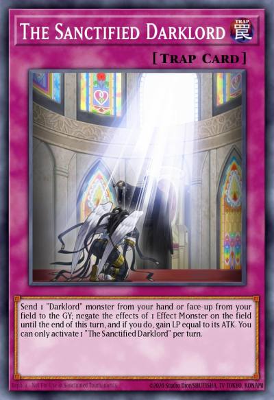 The Sanctified Darklord Rare FLOD-EN075 Flames of Destruction Yugioh card