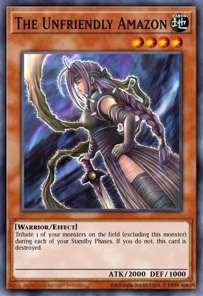 The Unfriendly Amazon Common LON-031 Labyrinth of Nightmare Yugioh card