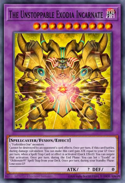 The Unstoppable Exodia Incarnate Starlight Rare MP25-EN008 2025 Mega-Pack Tin Yugioh card