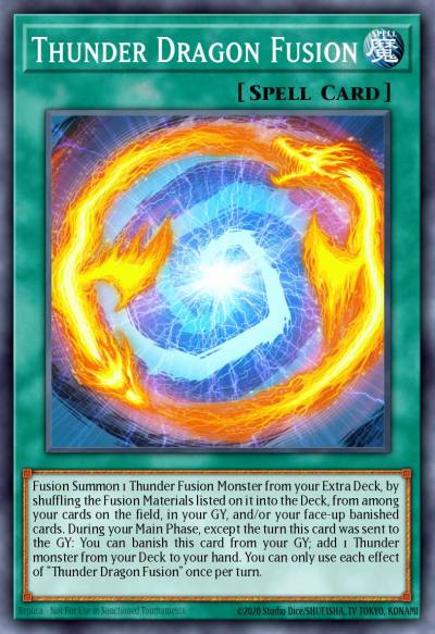 Thunder Dragon Fusion Super Rare MP19-EN199 2019 Gold Sarcophagus Tin Mega Pack Yugioh card