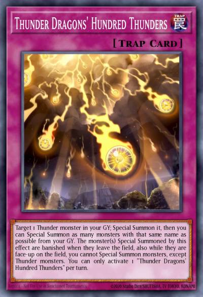 Thunder Dragons Hundred Thunders Common MP19-EN207 2019 Gold Sarcophagus Tin Mega Pack Yugioh card