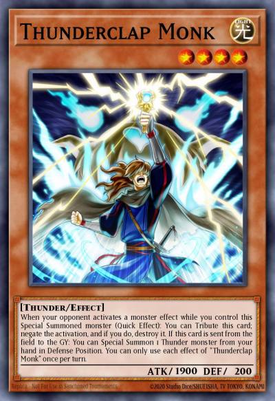 Thunderclap Monk Super Rare SAST-EN026 Savage Strike Yugioh card
