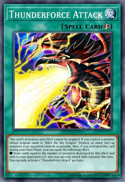 Thunderforce Attack Ultra Rare EGS1-EN003 Egyptian God Deck Slifer the Sky Dragon Yugioh card