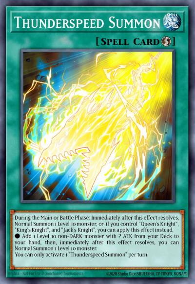 Thunderspeed Summon Super Rare KICO-EN006 Kings Court Yugioh card