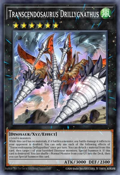 Transcendosaurus Drillygnathus Rare WISU-EN005 Wild Survivors Yugioh card