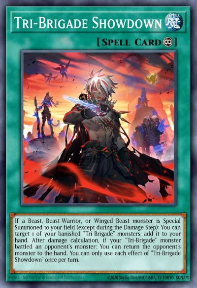Tri-Brigade Showdown Prismatic Secret Rare MP23-EN198 25th Anniversary Tin Dueling Heroes Mega Pack Yugioh card