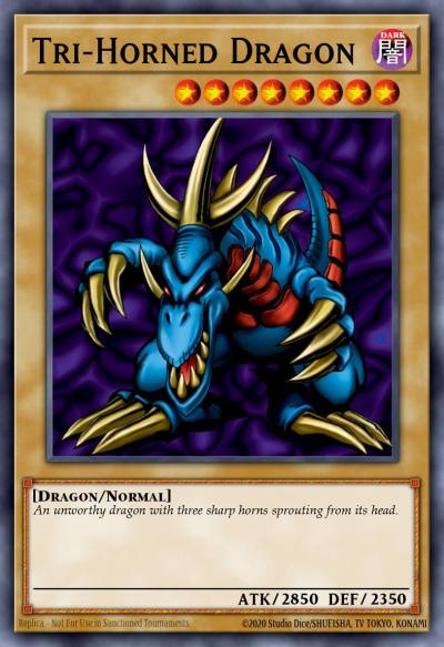 Tri-Horned Dragon Secret Rare LOB-000 Legend of Blue Eyes White Dragon Yugioh card