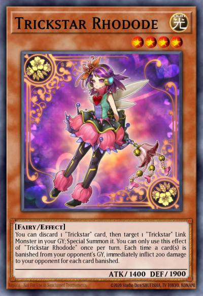 Trickstar Rhodode Super Rare FLOD-EN008 Flames of Destruction Yugioh card