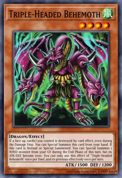 Triple-Headed Behemoth Common DOOD-EN029 Doom of Dimensions Yugioh card