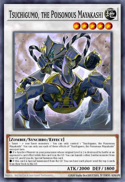 Tsuchigumo the Poisonous Mayakashi Secret Rare HISU-EN033 Hidden Summoners Yugioh card