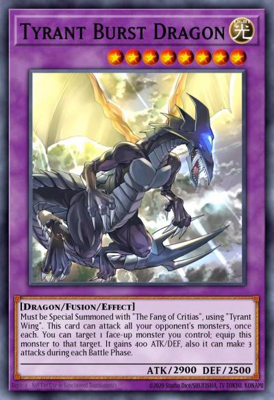 Tyrant Burst Dragon Secret Rare DRL2-EN004 Dragons of Legend 2 Yugioh card