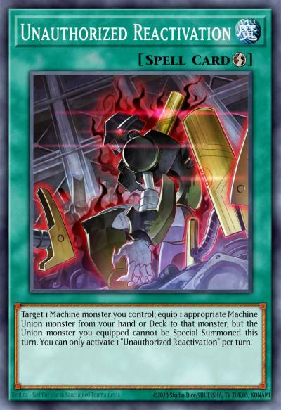 Unauthorized Reactivation Super Rare SR10-EN041 Structure Deck Mechanized Madness Yugioh card