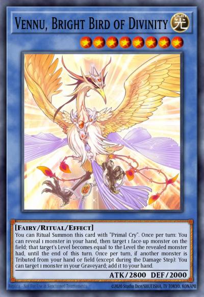 Vennu Bright Bird of Divinity Common MACR-EN097 Maximum Crisis Yugioh card