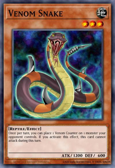 Venom Snake Common TAEV-EN015 Tactical Evolution Yugioh card