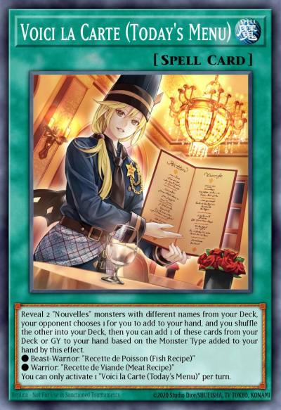 Voici la Carte (Todays Menu) Ultra Rare WISU-EN036 Wild Survivors Yugioh card