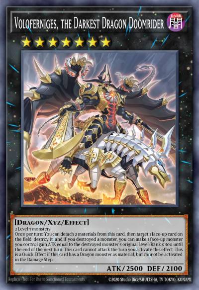 Voloferniges the Darkest Dragon Doomrider Rare MP22-EN150 2022 Tin of the Pharaohs Gods Yugioh card