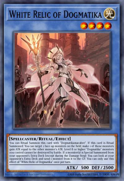 White Relic of Dogmatika Super Rare BACH-EN035 Battle of Chaos Yugioh card
