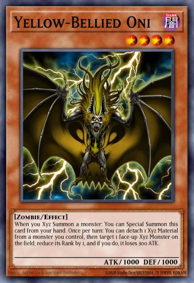 Yellow-Bellied Oni Common SHSP-EN033 Shadow Specters Yugioh card