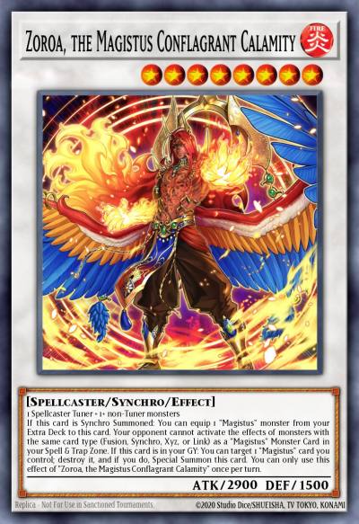Zoroa the Magistus Conflagrant Calamity Common MP22-EN212 2022 Tin of the Pharaohs Gods Yugioh card