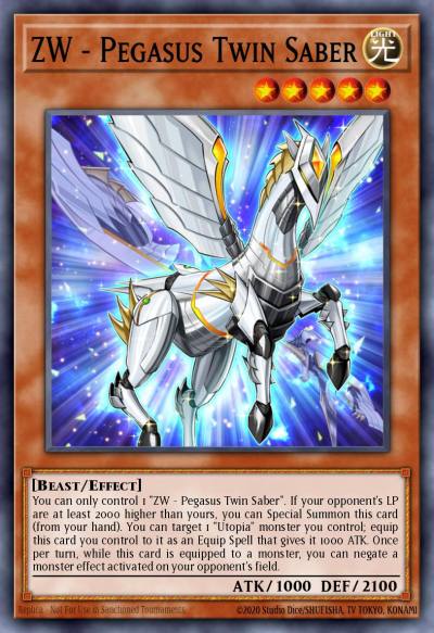 ZW - Pegasus Twin Saber Super Rare MP22-EN057 2022 Tin of the Pharaohs Gods Yugioh card